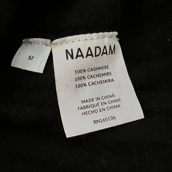 Naadam black ribbed cashmere crew neck sweater, size Medium - Picture 4 of 6